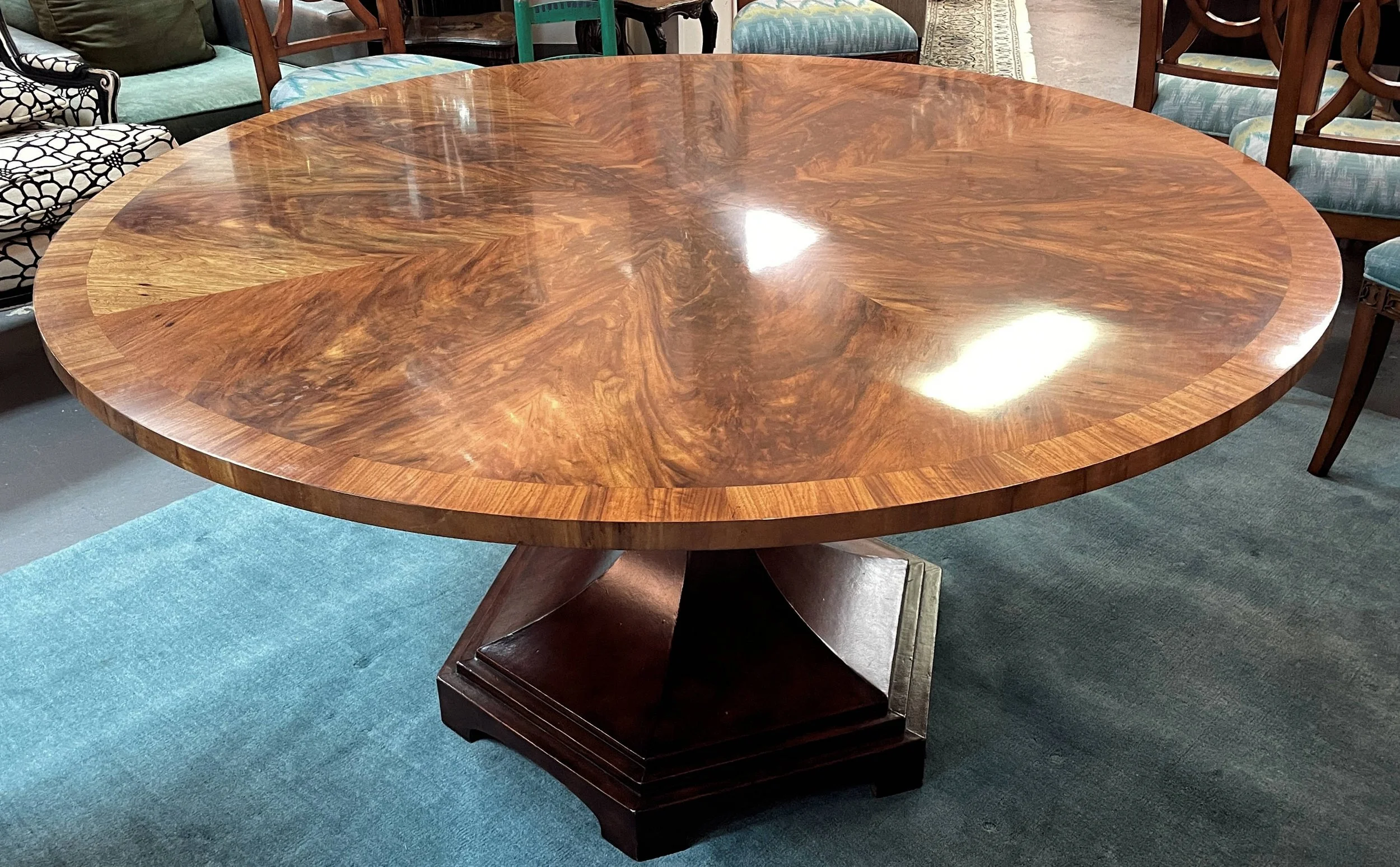 Encore Furniture Gallery-Theodore Alexander Flame Walnut Leather